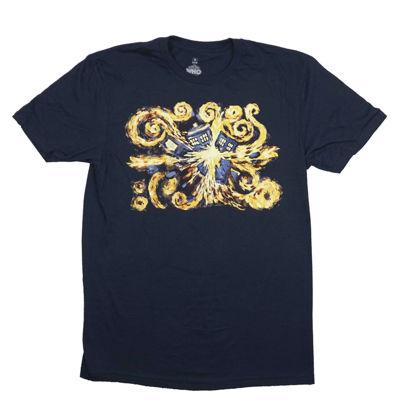 Doctor Who Mens T-Shirt - Artful Exploding Van gough Style Tardis Image