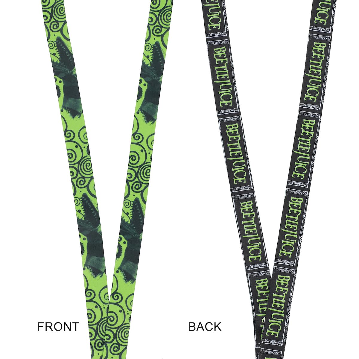 Beetlejuice Green Logo 22-inch Lanyard with Clear ID Sleeve and Rubber Charm