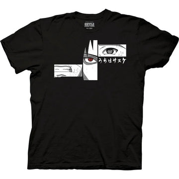 Naruto Shippuden Mens T-Shirt - Sasuke and Naruto Eye Panel T-Shirt