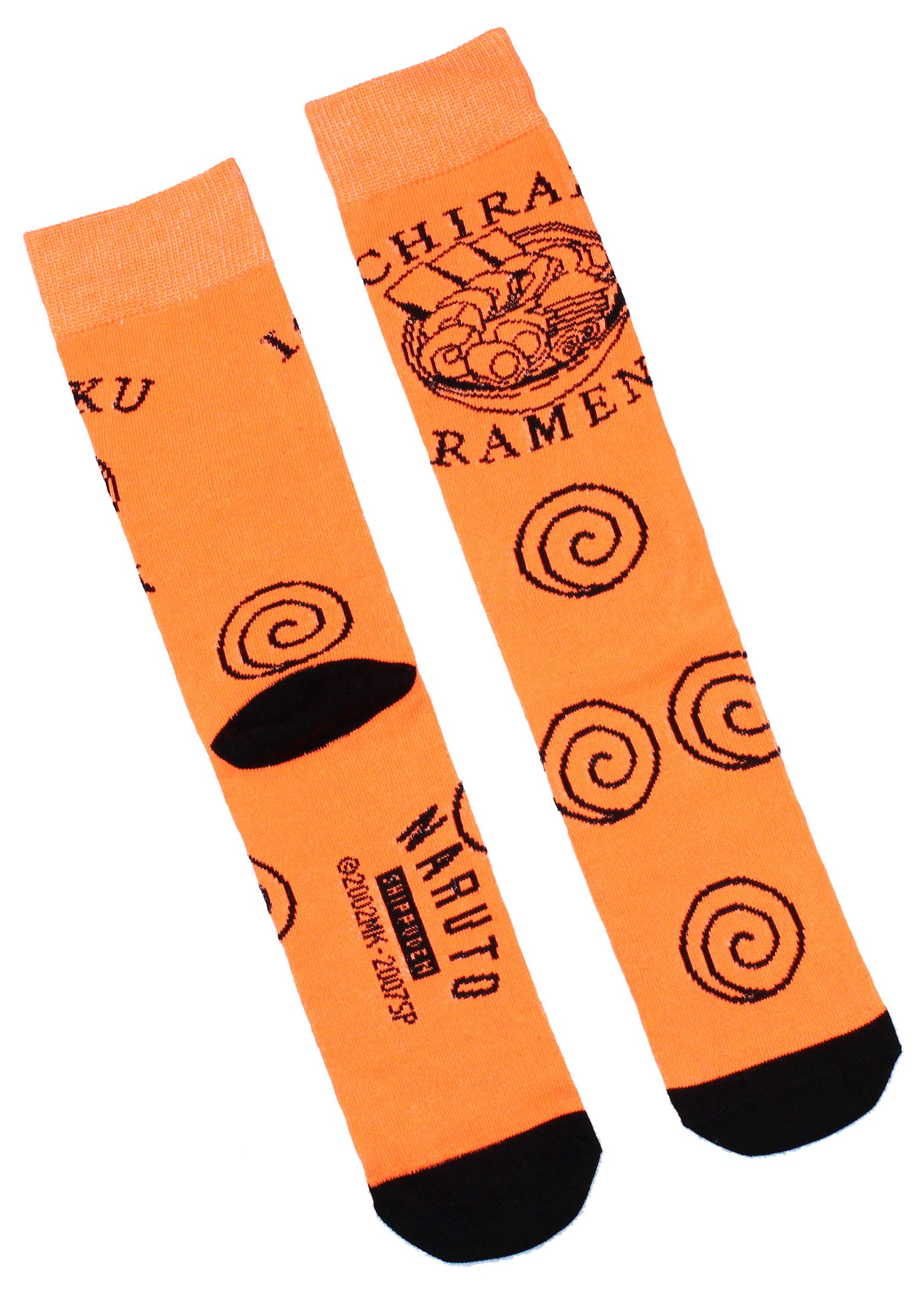 Bioworld Naruto Shippuden Collection Men's Ichiraku Ramen Ninja Academy 3 Pair Mid-Calf Crew Socks