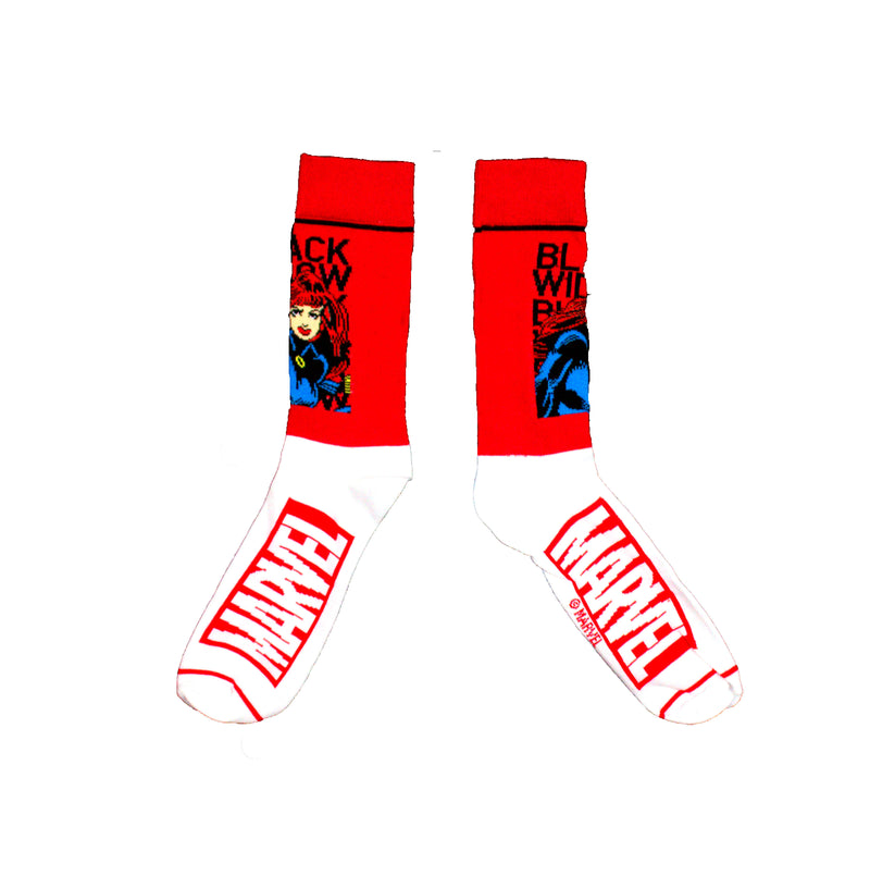 Marvel Black Widow Posed over Name Men's Crew sock