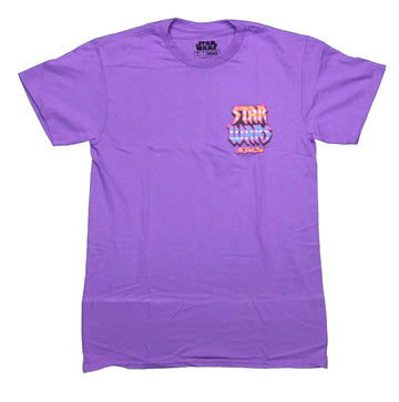 Star Wars Mens T-Shirt -Lapel Metal Logo Vader & Storm Troopers Back