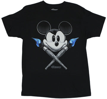 Epic Mickey Mens T-Shirt  - Mickey Mouse @ Crossed Paintbrushes Image