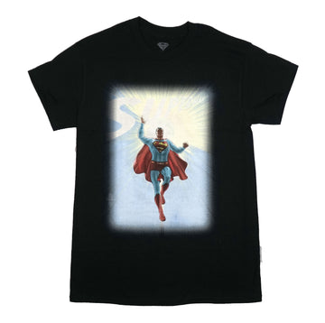 Superman Mens T-Shirt - Floating In Rays Comic Art