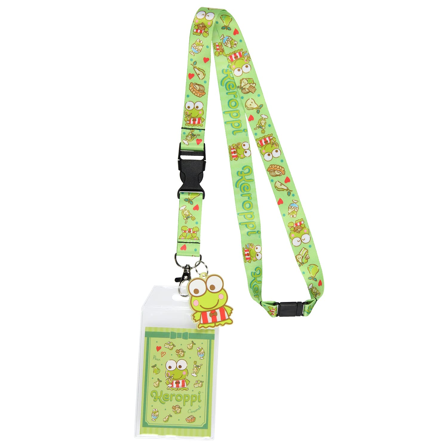 Sanrio Keroppi ID Badge Holder Lanyard w/ 2" Character Rubber Pendant