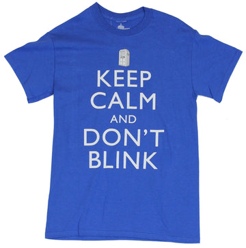 Dr Who Mens T-Shirt  - Keep Calm and Dont Blink with Tardis Image