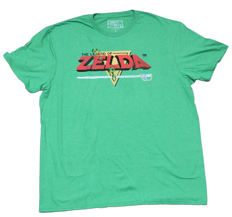 Legend of Zelda Mens T-Shirt - NES Pixel Title Screen Image