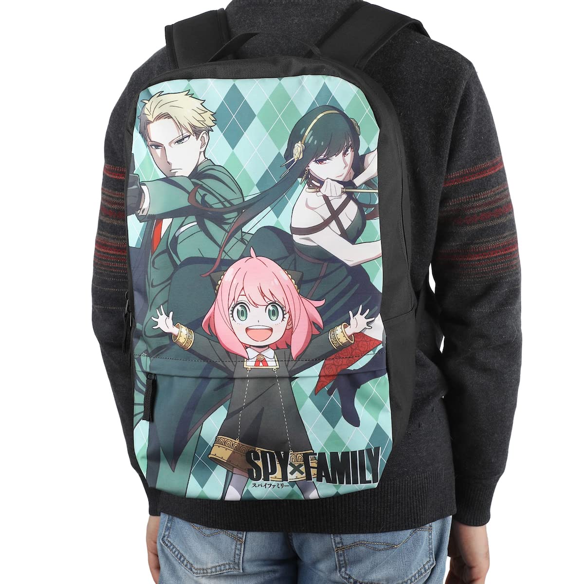 Spy x Family Backpack with Adjustable Shoulder Strap and Front Pocket