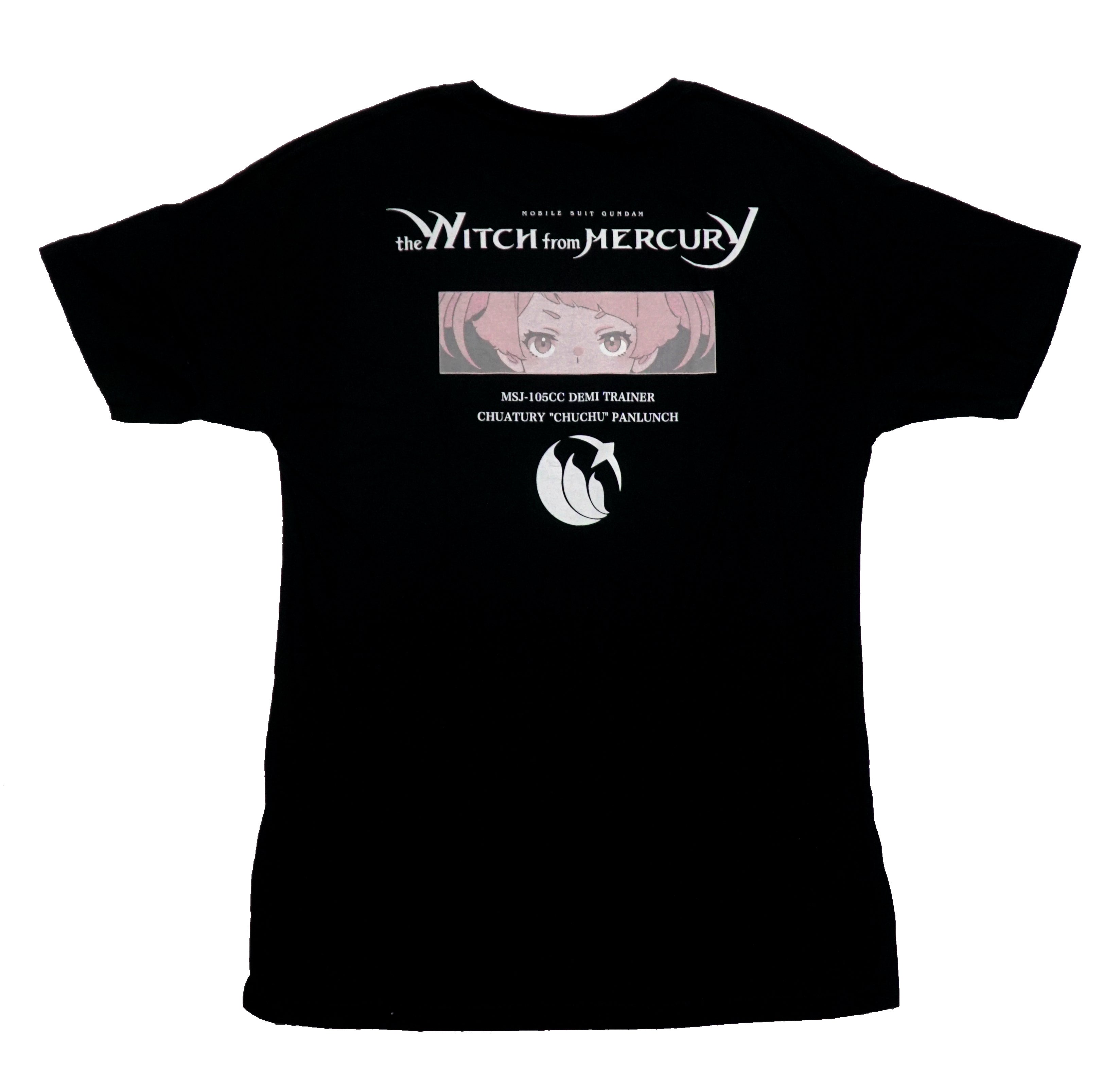 Mobile Suit Gundam Mens T-Shirt - The Witch from Mercury Trainer Back