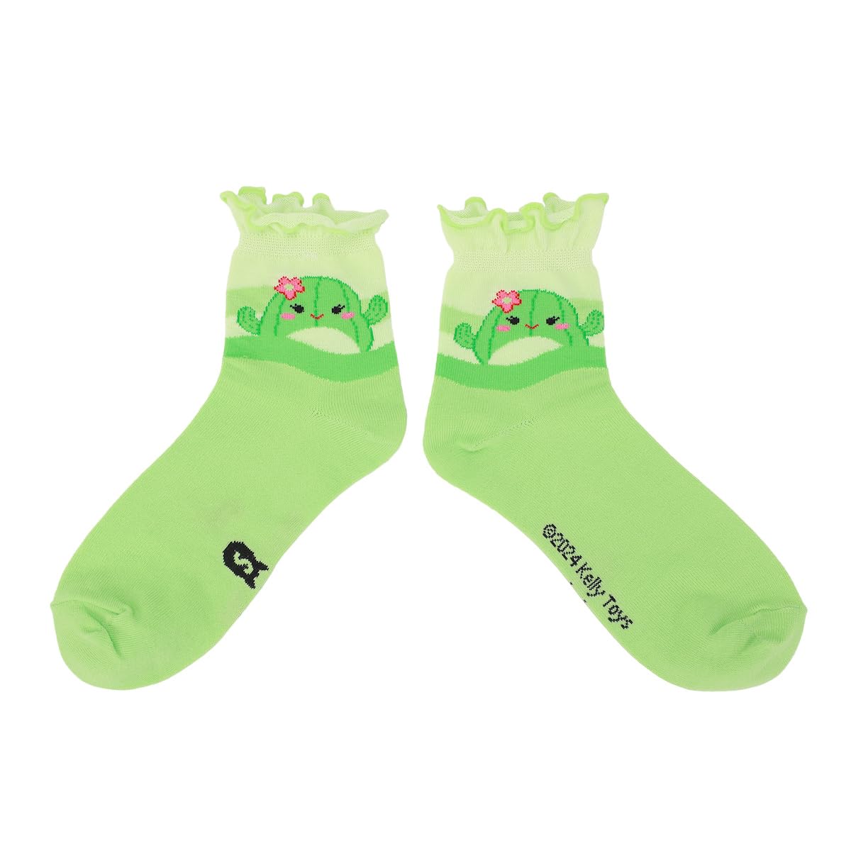 Bioworld Squishmallows Sunny Maritza & Benny Women's 3-Pair Women's Casual Quarter Crew Ankle Socks With Lettuce Edge Cuffs
