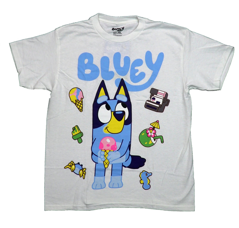 Bluey Mens T-Shirt - Bluey With Her Favorite Things
