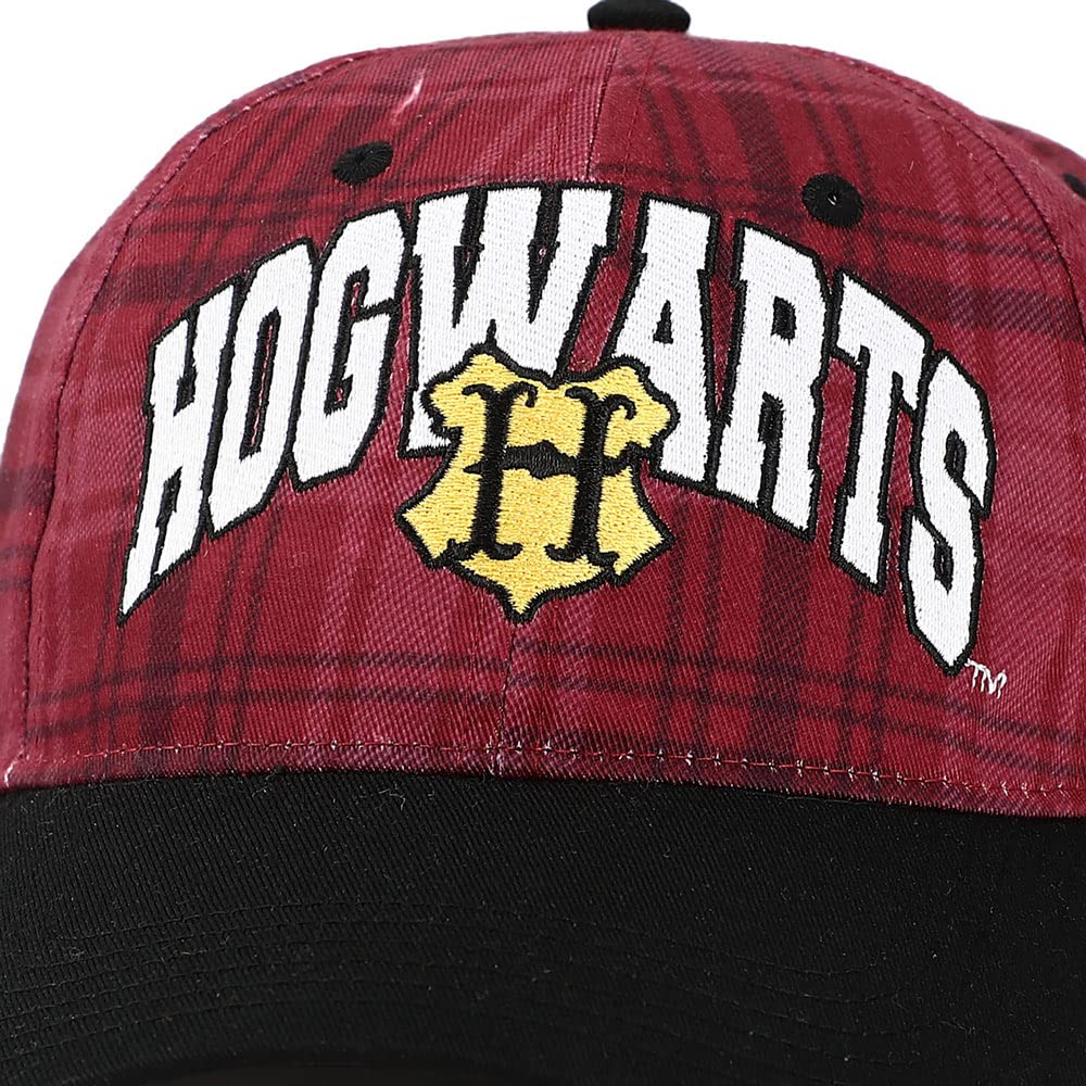 Harry Potter Hogwarts Embroidered Plaid Color Block Cotton Twill hat Multicolored