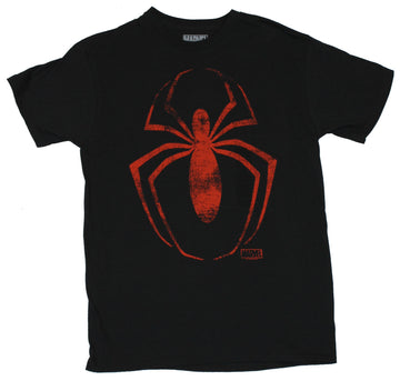 Spider-Man (Marvel Comics) T-Shirt - Distressed Large Long Spider Logo