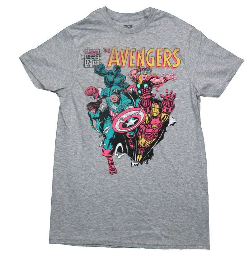 The Avengers Mens T-Shirt - Comic Book Cover 50 July Five Avengers - Inmyparentsbasement.com