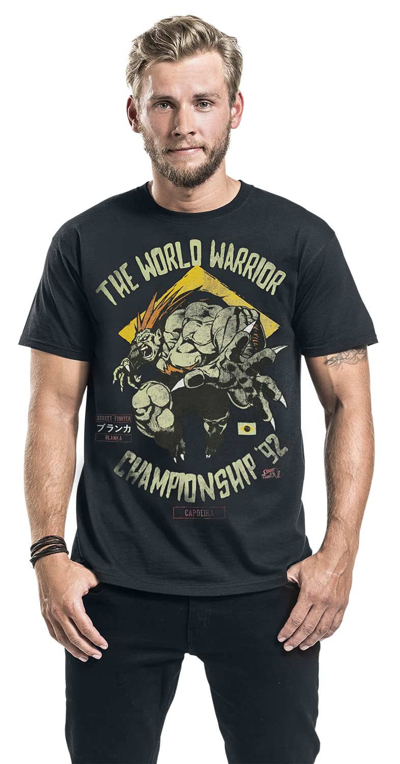 Street Fighter Mens T-Shirt - Capcom World Warrior Championship '92 - Blanka