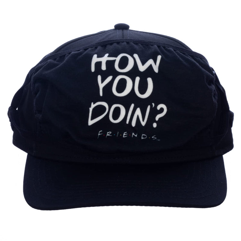 Friends Logo Quote Face Mask and Hat Combo Black