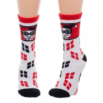 Harley Quinn Logo Women's Juniors Fuzzy Socks