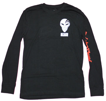 Bleach Men Long Sleeve Mens T-Shirt - Ichigo Standing Mask Red Swirl Image