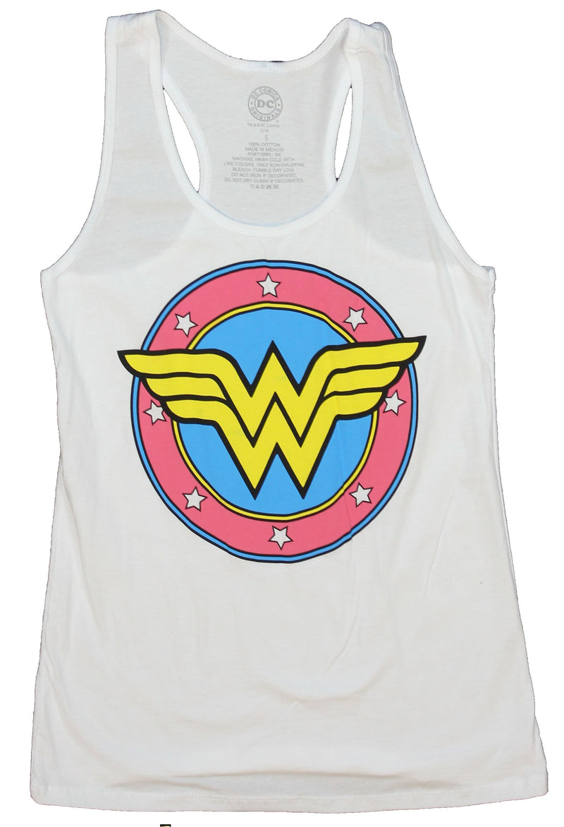 Wonder Woman Girls Juniors Tank Top - Circle W Logo Image