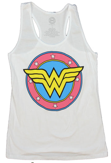 Wonder Woman Girls Juniors Tank Top - Circle W Logo Image