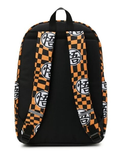 Dragon Ball Z Backpack Kanji Full Size Bag 17"x12" Orange Black Laptop