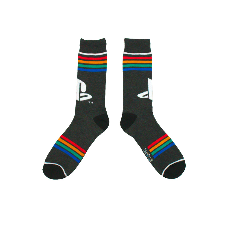 Playstation Retro Logo and name in kanji Men's Crew sock
