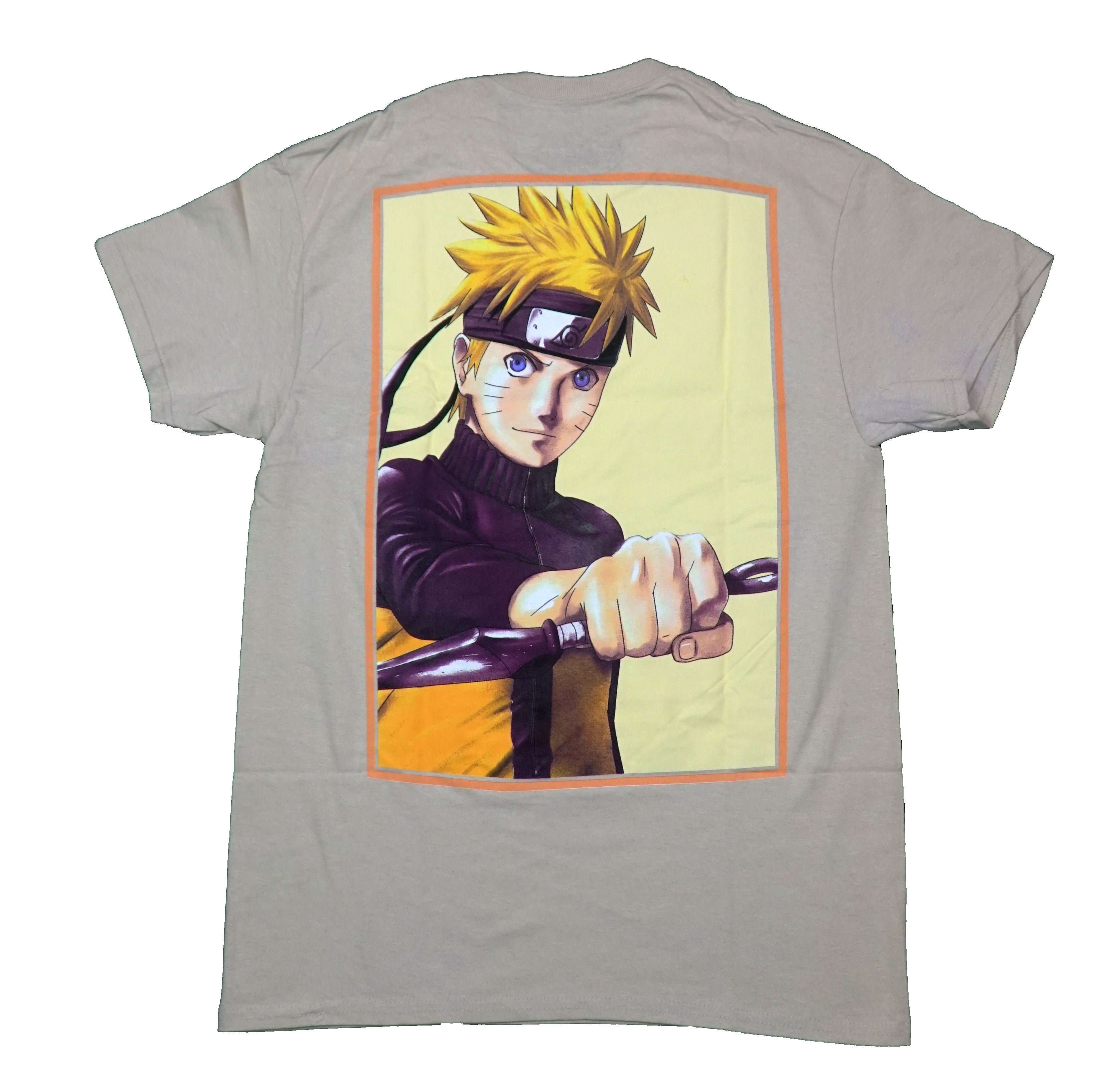 Naruto Shippuden Mens T-Shirt - Gaara & Naruto On Front Giant Naruto Back