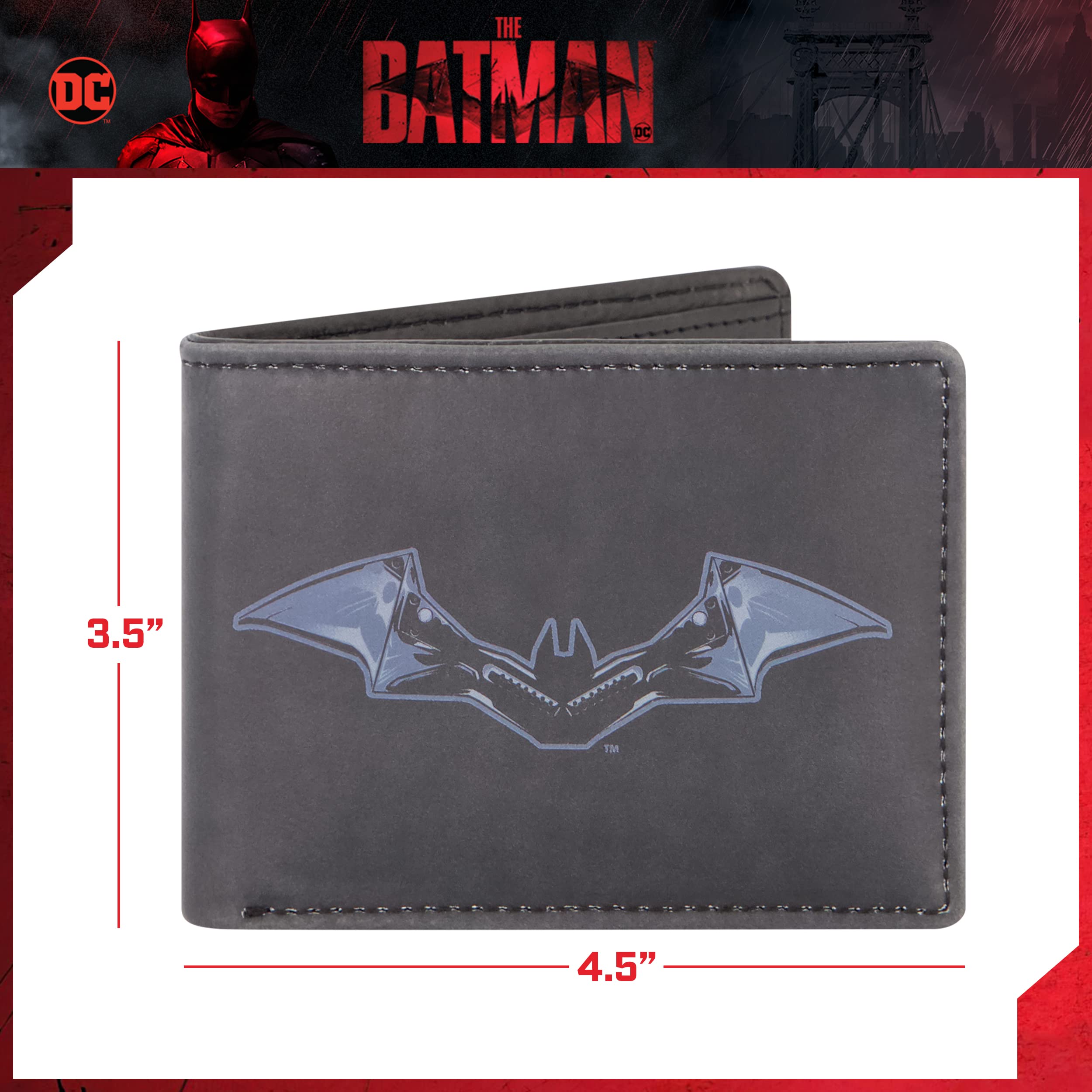 The Batman Bifold Wallet, Slim Wallet with Decorative Tin for Men and Women, Multicolor
