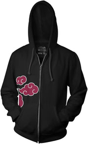 Ripple Junction Hoodies for Men Naruto Shippuden Unisex Full Zip up Black Hoodie for Men Sweatshirt - Inmyparentsbasement.com