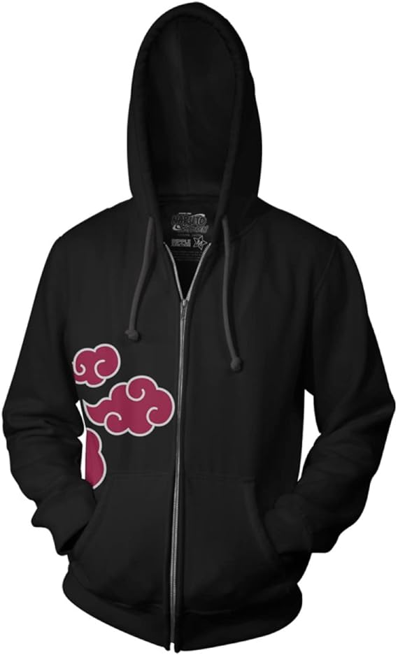 Ripple Junction Hoodies for Men Naruto Shippuden Unisex Full Zip up Black Hoodie for Men Sweatshirt - Inmyparentsbasement.com