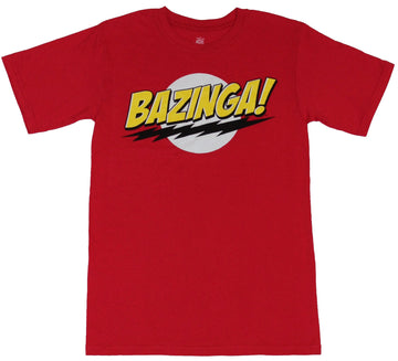 Big Bang Theory Mens T-Shirt - Bazinga! Circle Yellow Logo Image