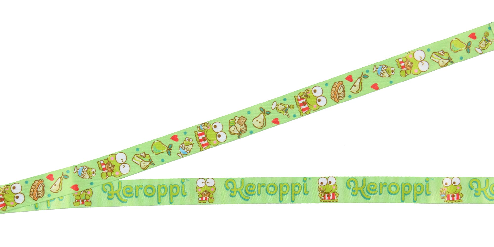 Sanrio Keroppi ID Badge Holder Lanyard w/ 2" Character Rubber Pendant