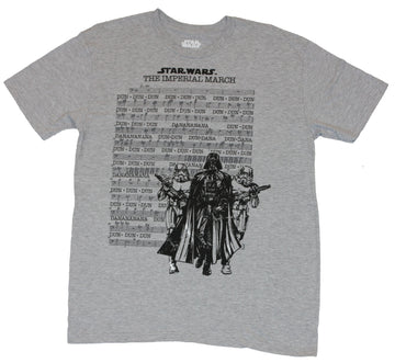 Star Wars Mens T-Shirt - Imperial March Music Sheet With "Dun Dun Dun" Lyrics