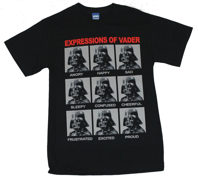 Star Wars Mens T-Shirt  - The Many Expressions of Vader Images on Black