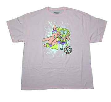 Spongebob Squarepants Mens T-Shirt - W/ Patrick In Splatter Over Initials