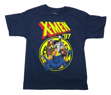X-Men '97 Mens T-Shirt - Distressed Cast In Sunny Circle