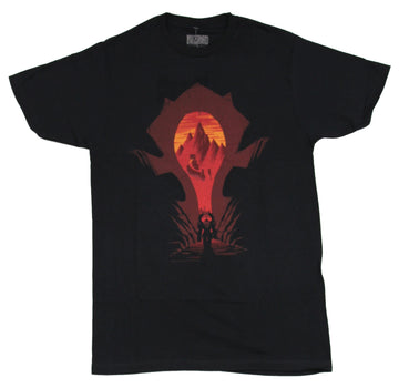 World Of Warcraft Mens T-Shirt - Horde Symbol Filled Silhouette Image