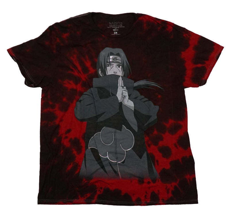 Naruto Shippuden Mens T-Shirt - Grayscale Image of Itachi Icon Symbol