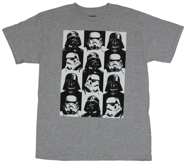 Star Wars Mens T-Shirt - Darth Vader Stormrooper Checkerboard Face Phot Image