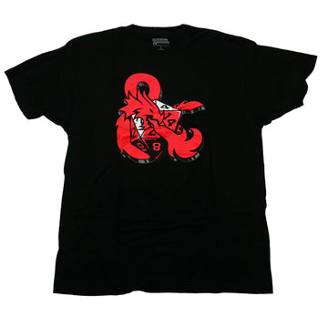 Dungeons and Dragons Mens T-Shirt - Red Ampersand Logo D20