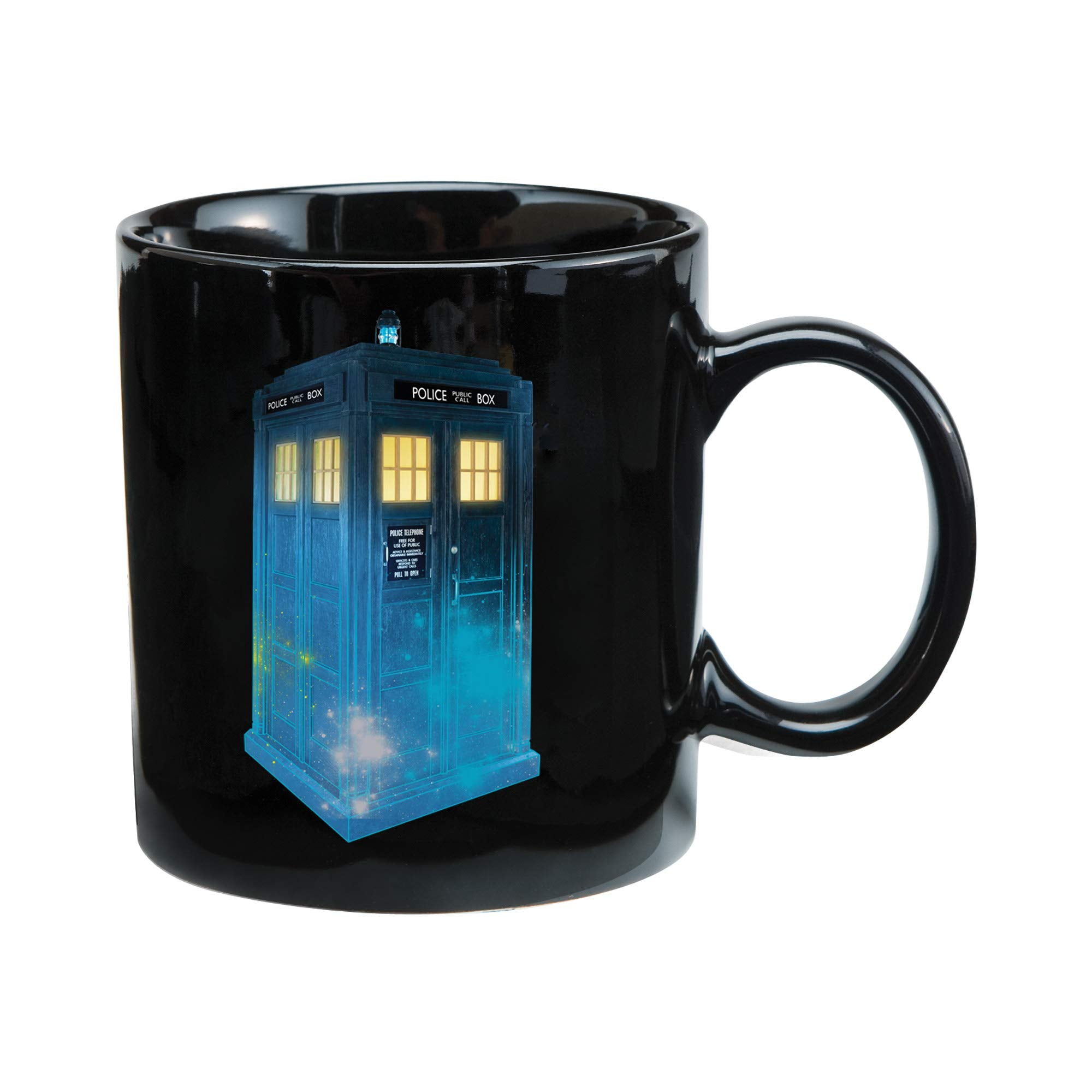 Doctor Who S11 Tardis Blue and Black 12 oz. Heat Reactive Ceramic Mug, Multicolored (56396)