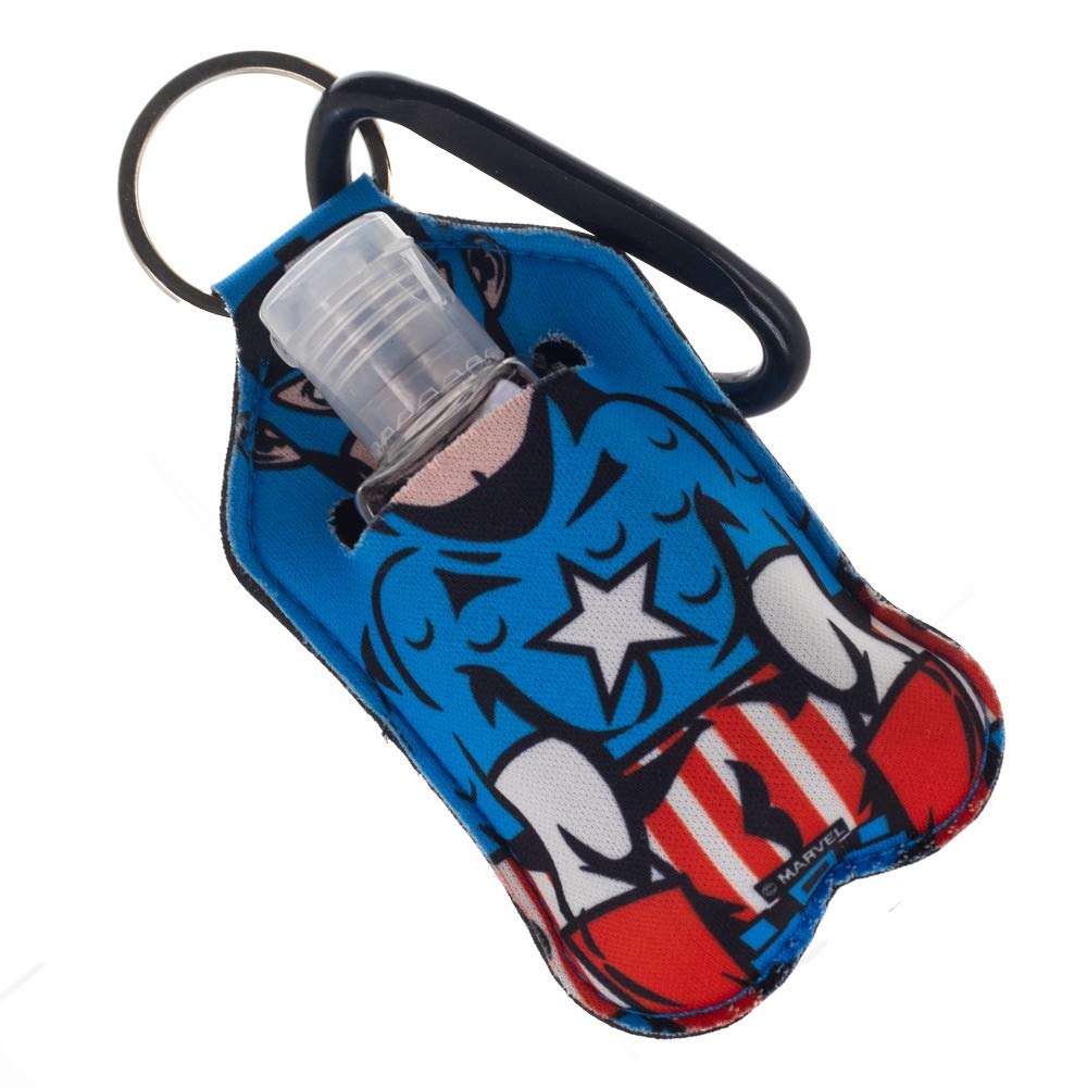 Captain America Keychain with Hand Sanitizer Bottle Holder