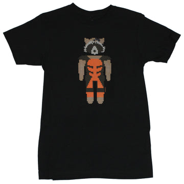 Guardians of the Galaxy Mens T-Shirt - Pixel Built Rocket Raccoon Image