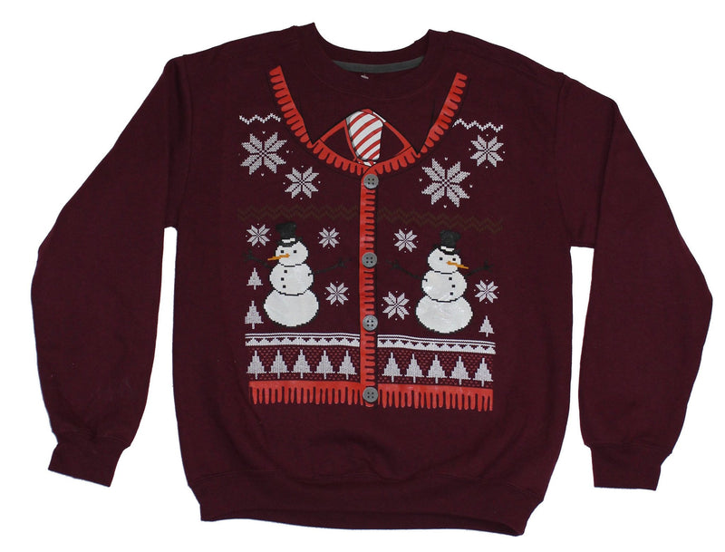 Christmas Mens Pullover Sweatshirt - Sweater Designed Snowman Image