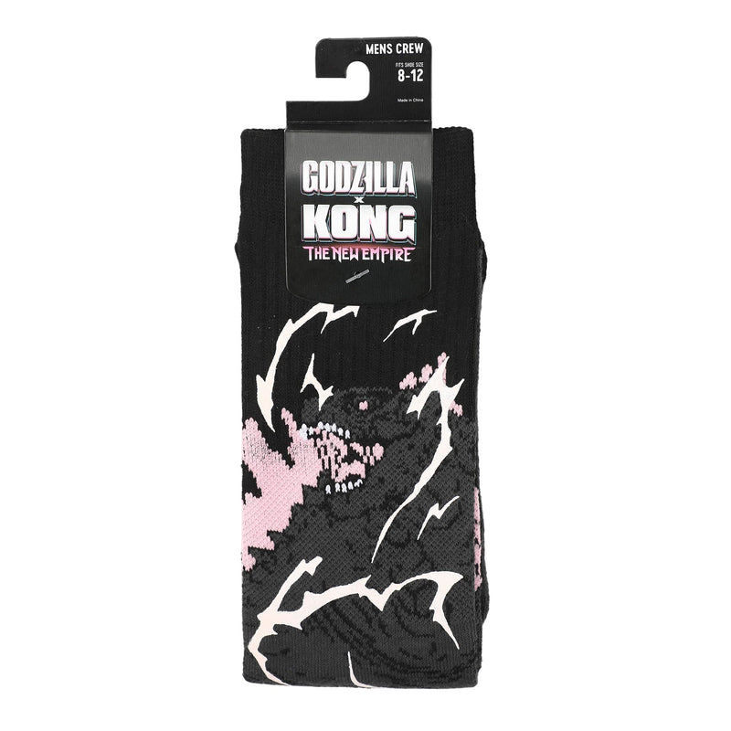Bioworld Godzilla Vs. Kong The New Empire UV Color Change Godzilla Adult Athletic Crew Socks-OSFA