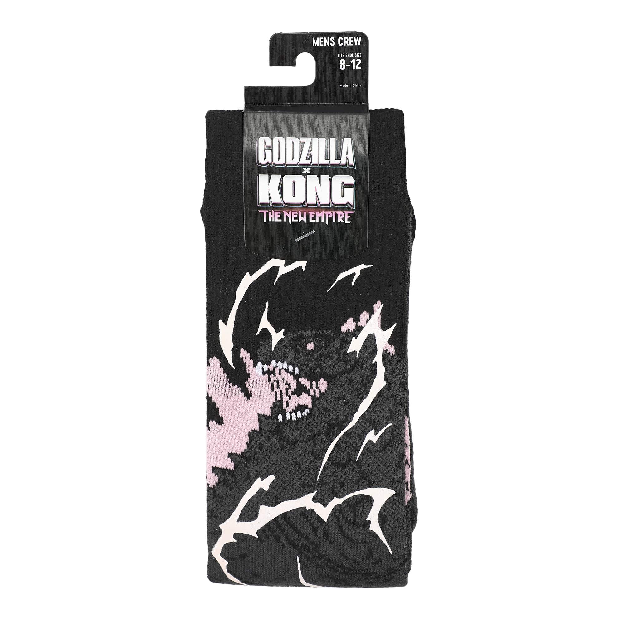 Bioworld Godzilla Vs. Kong The New Empire UV Color Change Godzilla Adult Athletic Crew Socks-OSFA - Inmyparentsbasement.com