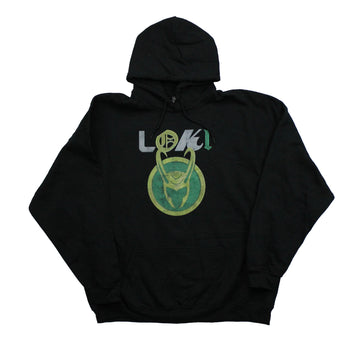 Loki Marvel Mens Pullover Hoodie - Simple Name And Logo Image