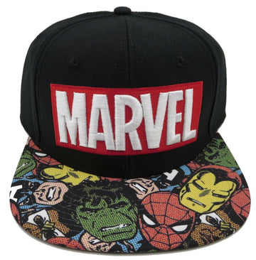 Marvel Comics Snapback Logo with Hero Collage Bill