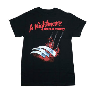 A Nightmare on Elm Street Mens T-Shirt - Raised Logo Above Glove Knives