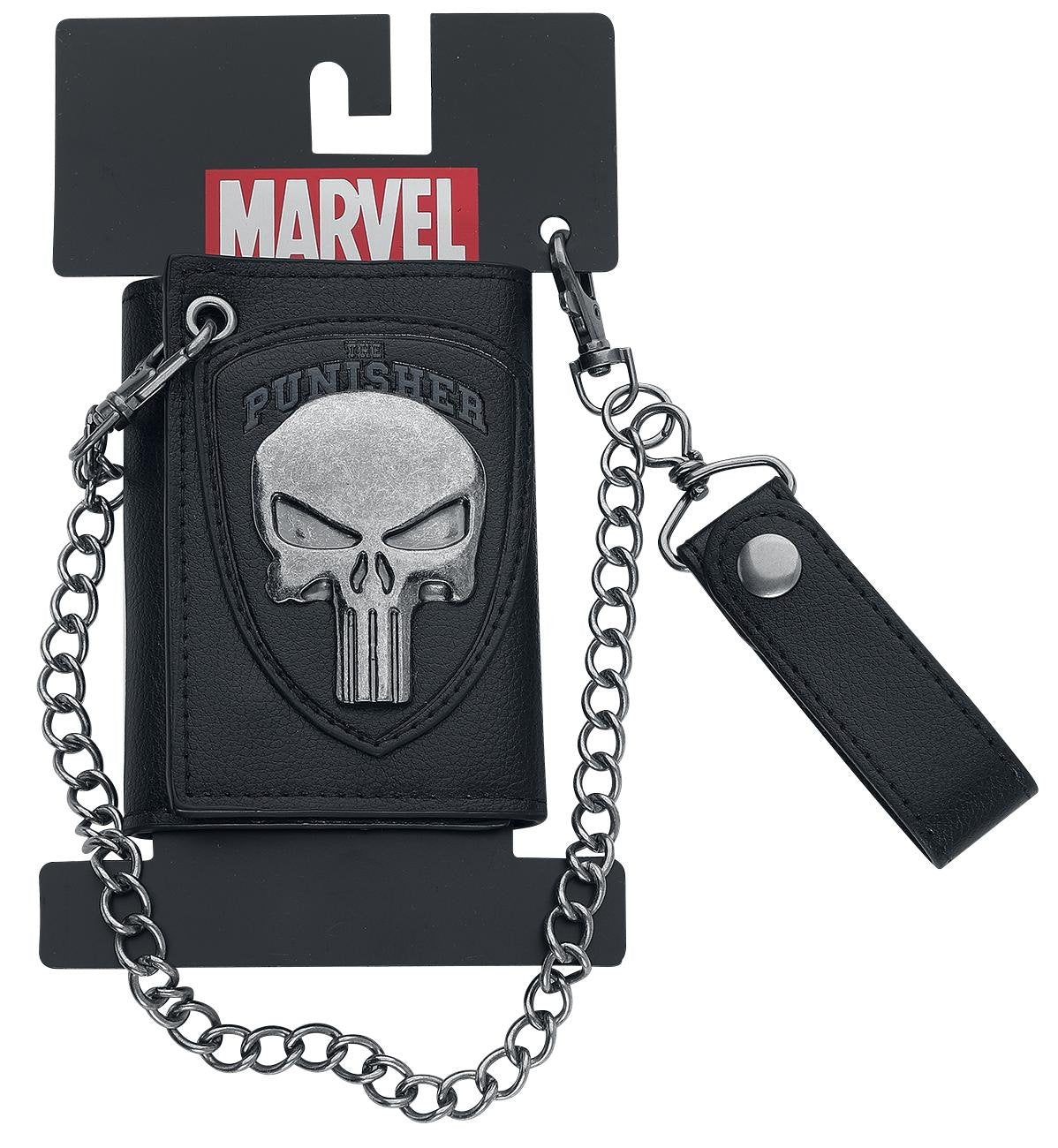 Bioworld Marvel The Punisher Skull Logo Mens Biker Chain Wallet,Black,One Size